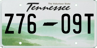 TN license plate Z7609T