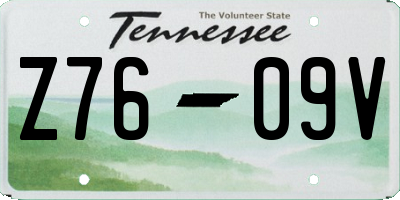 TN license plate Z7609V