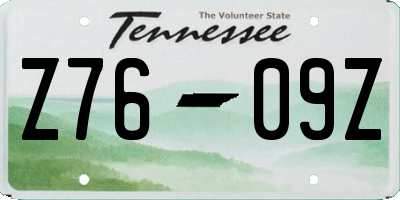 TN license plate Z7609Z
