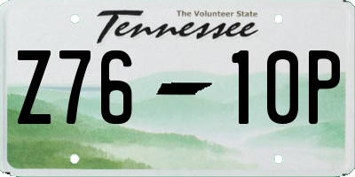 TN license plate Z7610P