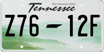 TN license plate Z7612F