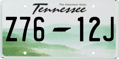 TN license plate Z7612J