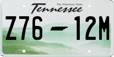 TN license plate Z7612M