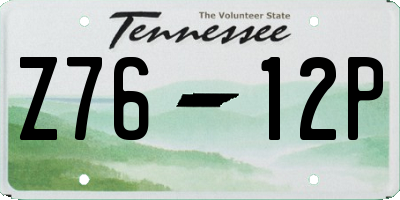 TN license plate Z7612P