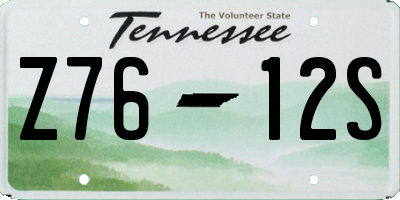 TN license plate Z7612S