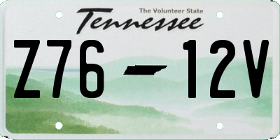 TN license plate Z7612V