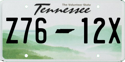 TN license plate Z7612X