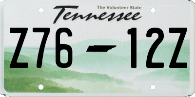 TN license plate Z7612Z