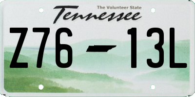 TN license plate Z7613L