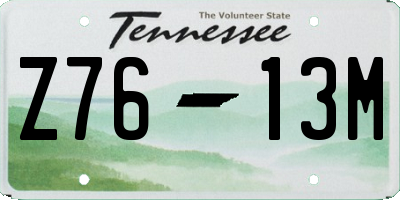 TN license plate Z7613M