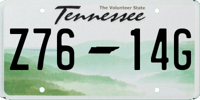 TN license plate Z7614G