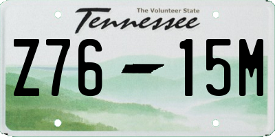 TN license plate Z7615M