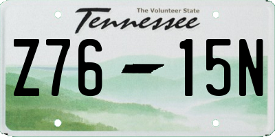 TN license plate Z7615N