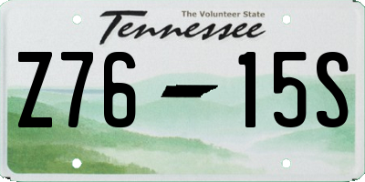 TN license plate Z7615S