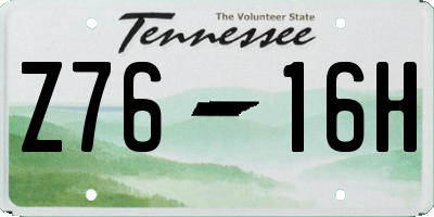 TN license plate Z7616H