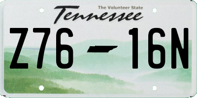 TN license plate Z7616N