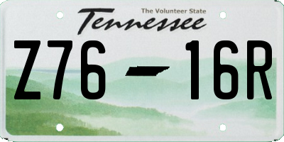 TN license plate Z7616R