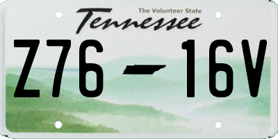 TN license plate Z7616V
