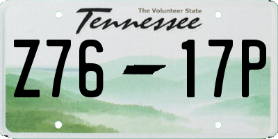 TN license plate Z7617P