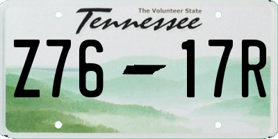 TN license plate Z7617R