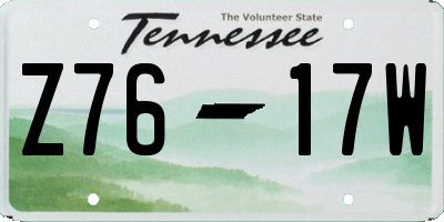 TN license plate Z7617W