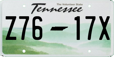 TN license plate Z7617X