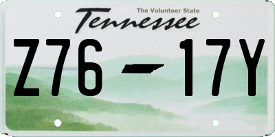 TN license plate Z7617Y