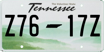 TN license plate Z7617Z