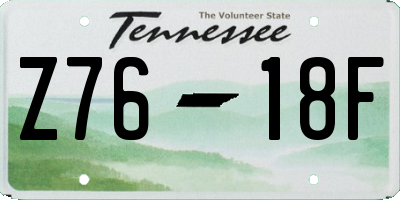 TN license plate Z7618F