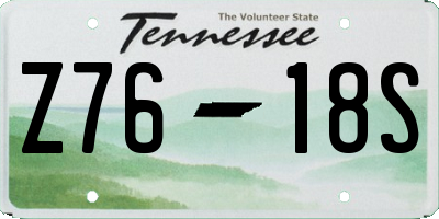 TN license plate Z7618S