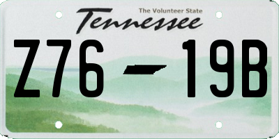 TN license plate Z7619B