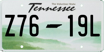 TN license plate Z7619L