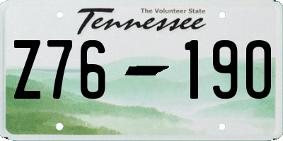 TN license plate Z7619O