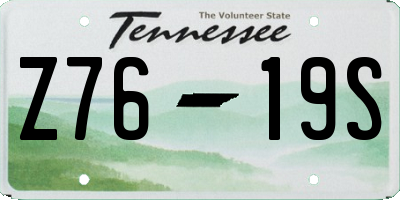 TN license plate Z7619S