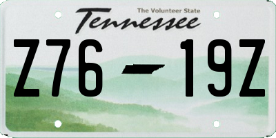 TN license plate Z7619Z