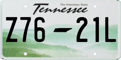 TN license plate Z7621L