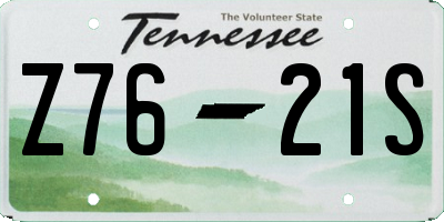 TN license plate Z7621S