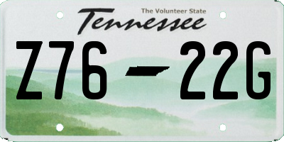 TN license plate Z7622G