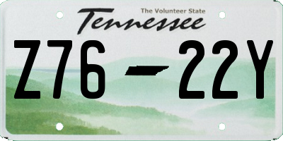 TN license plate Z7622Y