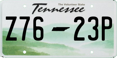 TN license plate Z7623P