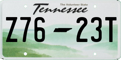 TN license plate Z7623T