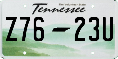 TN license plate Z7623U