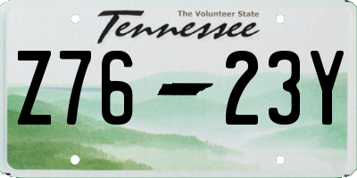 TN license plate Z7623Y