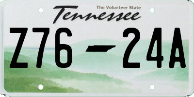 TN license plate Z7624A