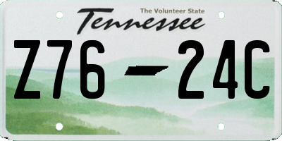 TN license plate Z7624C