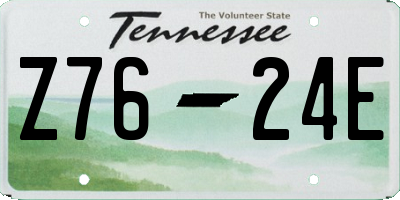 TN license plate Z7624E