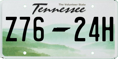TN license plate Z7624H