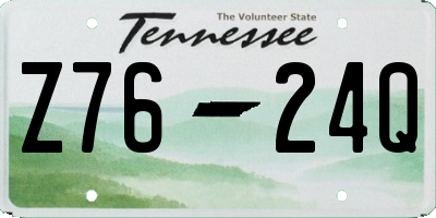 TN license plate Z7624Q