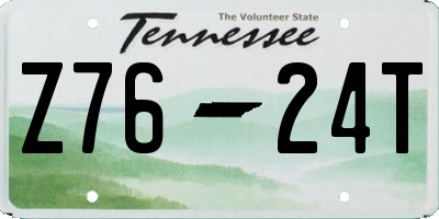 TN license plate Z7624T