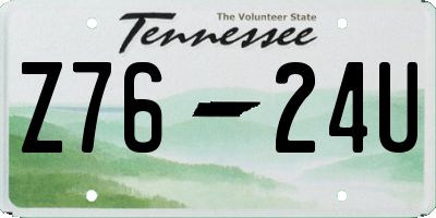 TN license plate Z7624U